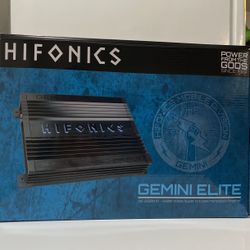 Hifonics Gemini Elite 2,500 Watts Bass Amplifier 1 Channel Comes With Bass Knob Brand New In Box