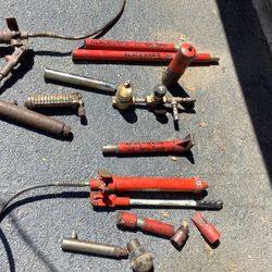 Vintage Blackhawks SS Porto Power hydraulic push tubes and attachments for auto body and frame