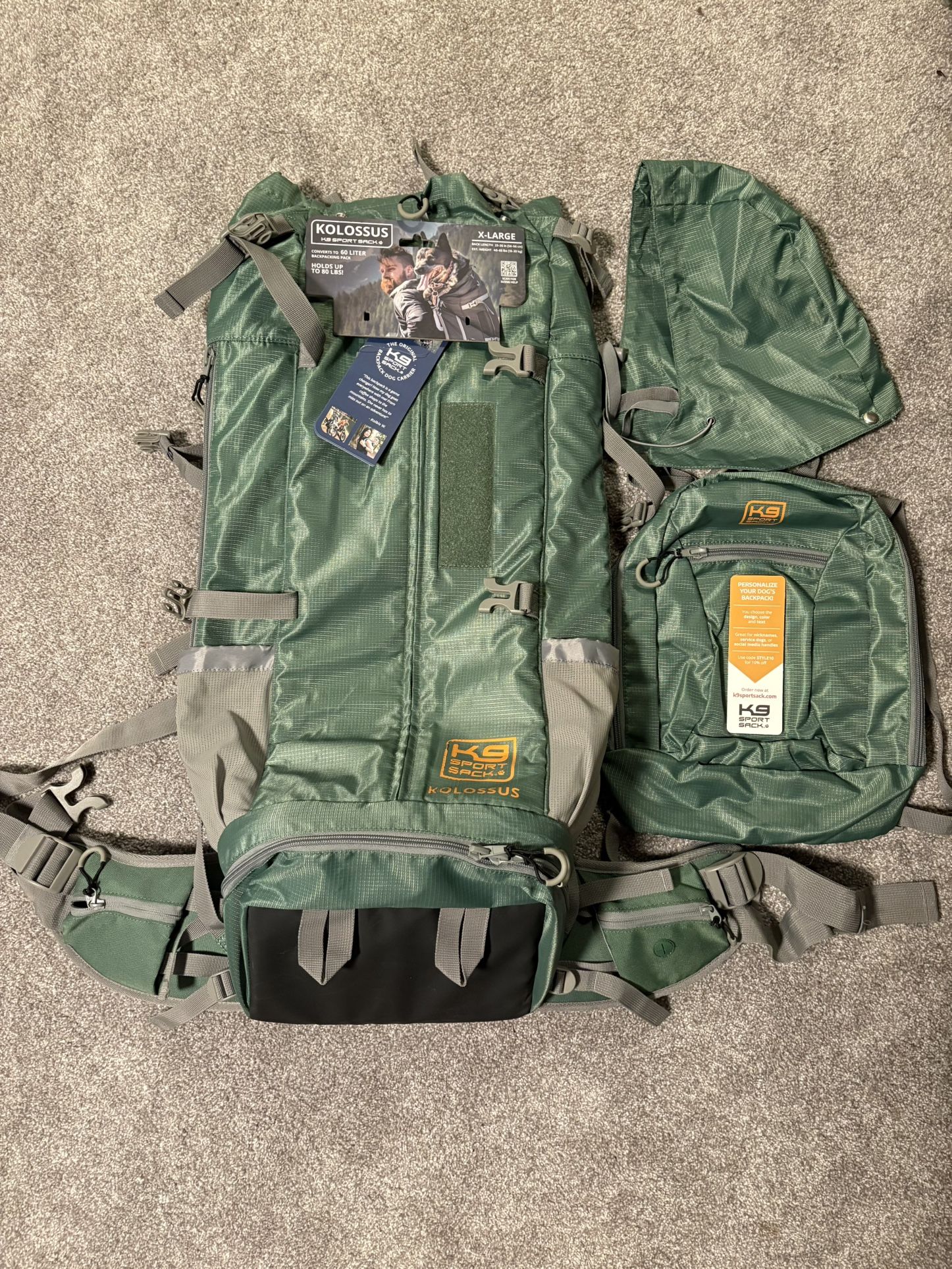 Kolossus K9 Sport Sack Dog Carrier Backpack XL (Like New)