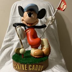 Disney Big Fig Mickey Mouse Canine Caddy Golfer Statue