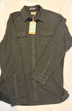 Faherty Legend Sweater Shirt Mens XL Heathered Black Twill Casual Outdoors NWT