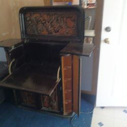 Mid Century Hand Carved  Bar