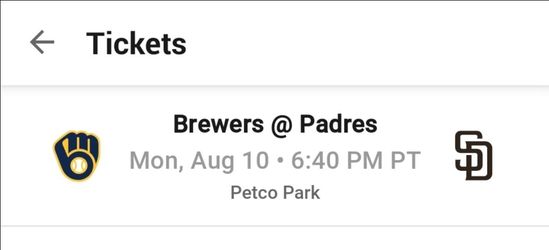2 padres tickets 8/10