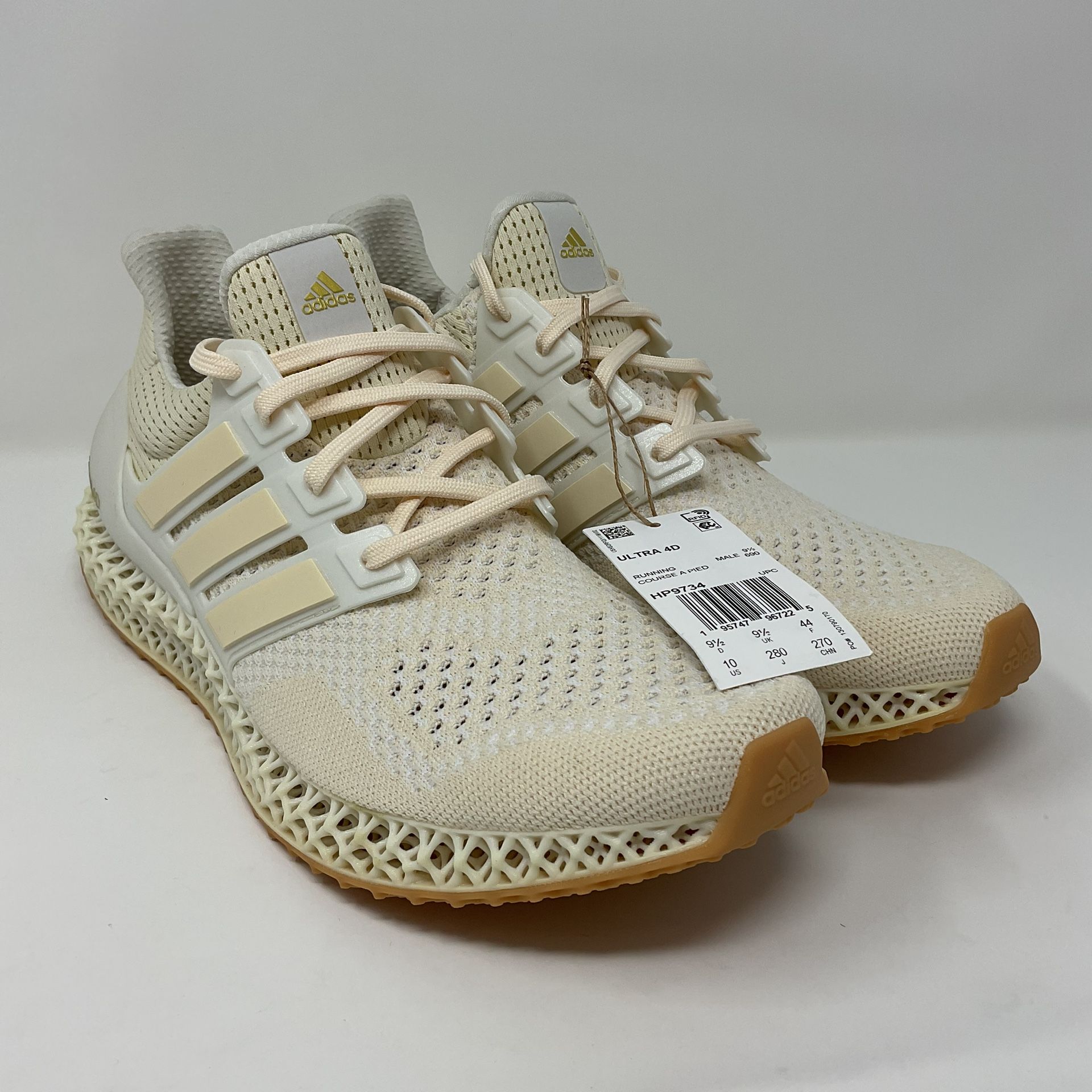 Rich Mnisi x Adidas Ultra 4D White Gold HP9734 Running Shoes Men’s Size 10