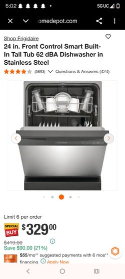 Frigidaire 24 in. Stainless Steel Built-In Dishwasher