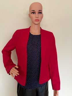 LC Waikiki Formal Red Collarless Blazer - Size 38 (EU)