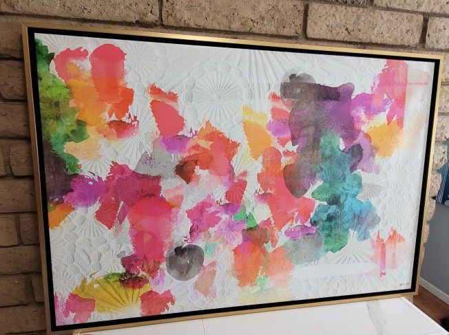 The Oliver Gal Artist Co. Abstract Wall Art Framed Canvas Prints 'Inside Her Eyes Horizontal' Paint