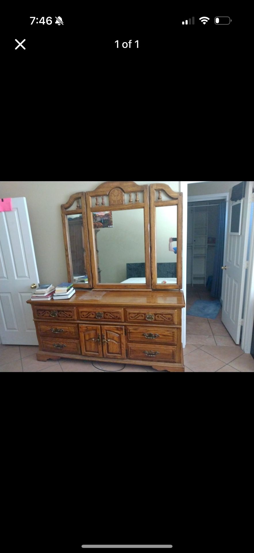 Wood Dresser With Mirror