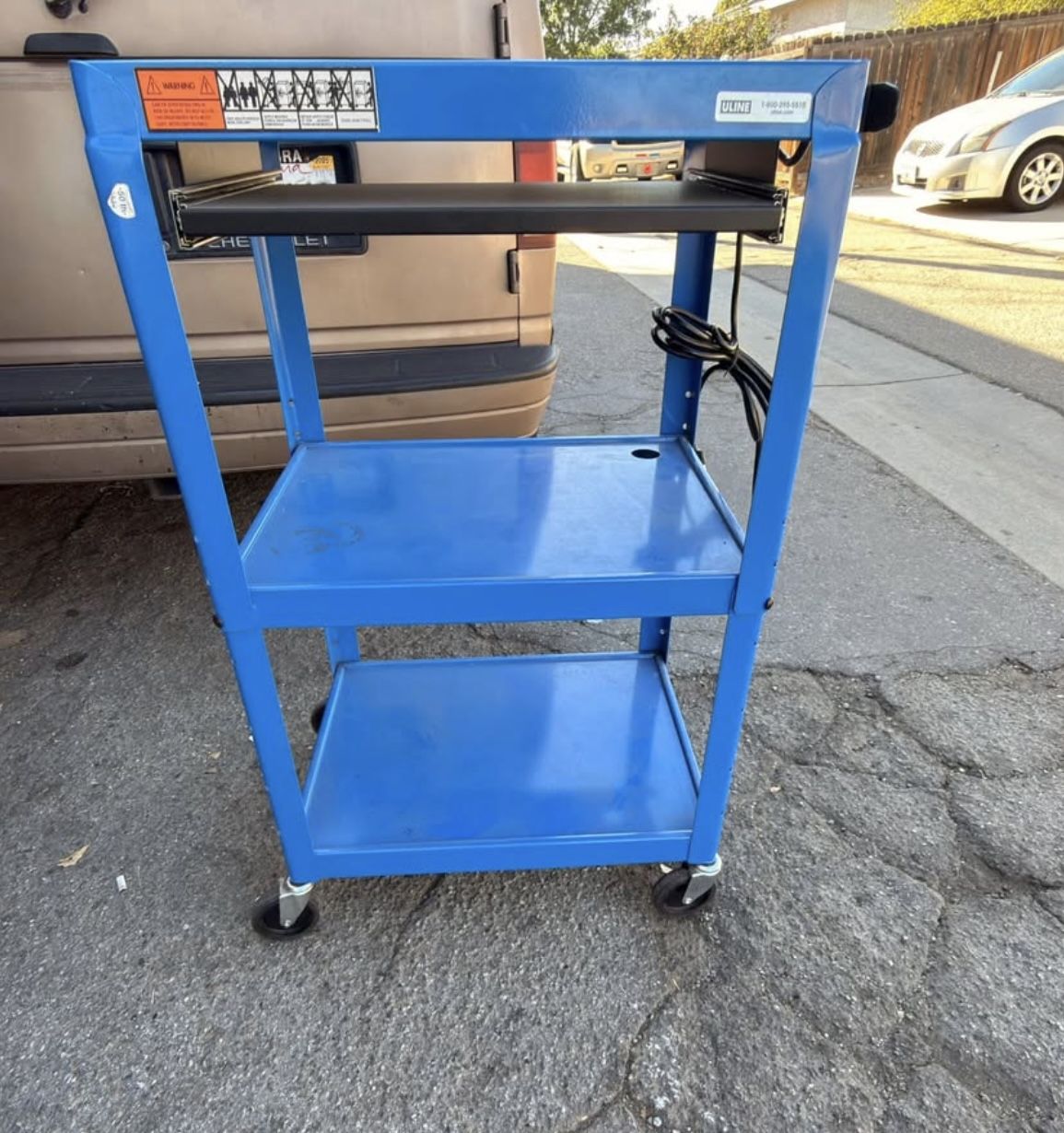 Adjustable-Height Steel Utility Cart 