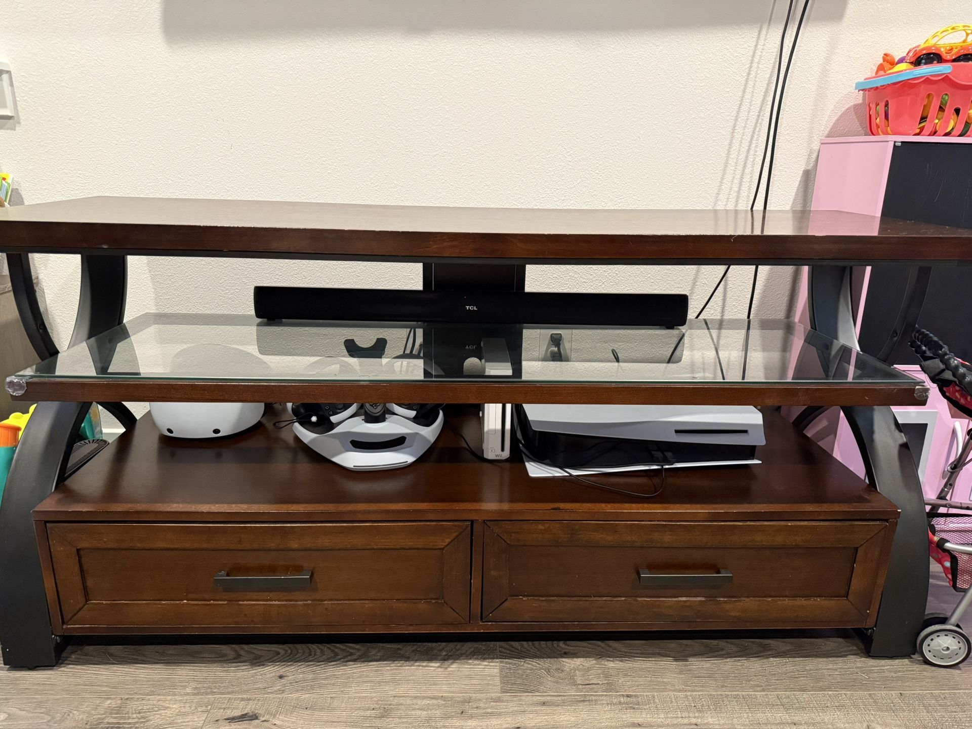 Brown entertainment Center (TV Stand)