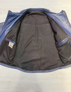 Langlitz Leathers Blue Motorcycle Jacket(A1G012763)