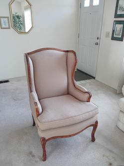 High back wood frame chair