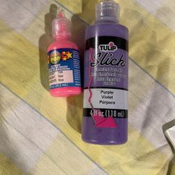 Fabric Paint 1oz And 4oz Pink And Purple New 