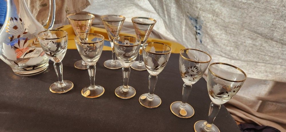 Brandy Shot Glass Set & Ice Bowl (24k Highlights)