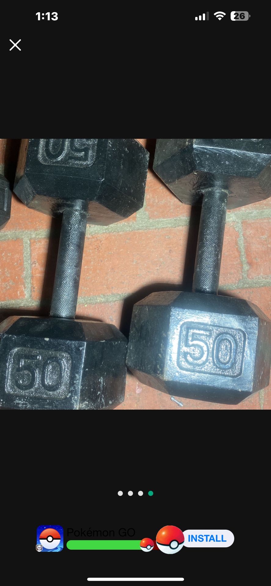 2 ,50 Pound Dumbbells