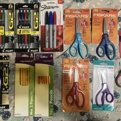 Lot Of Scissors, Pens, Pencils , Markers All MISB Brand New Never Opened Lot Buy cash local Purchase