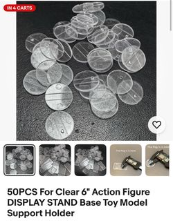 50 PCS CLEAR 6 INCHES ACTION FIGURE DISPLAY STANDS