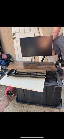 Computer Moniter & Slide Out Desktop $ 70