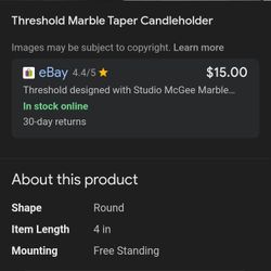 White Marble Candle Holder 