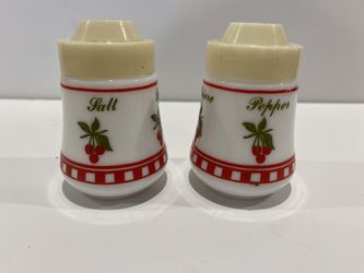 1970’s Vintage Salt and Pepper Shakers Cherry / Red Checkerboard Design