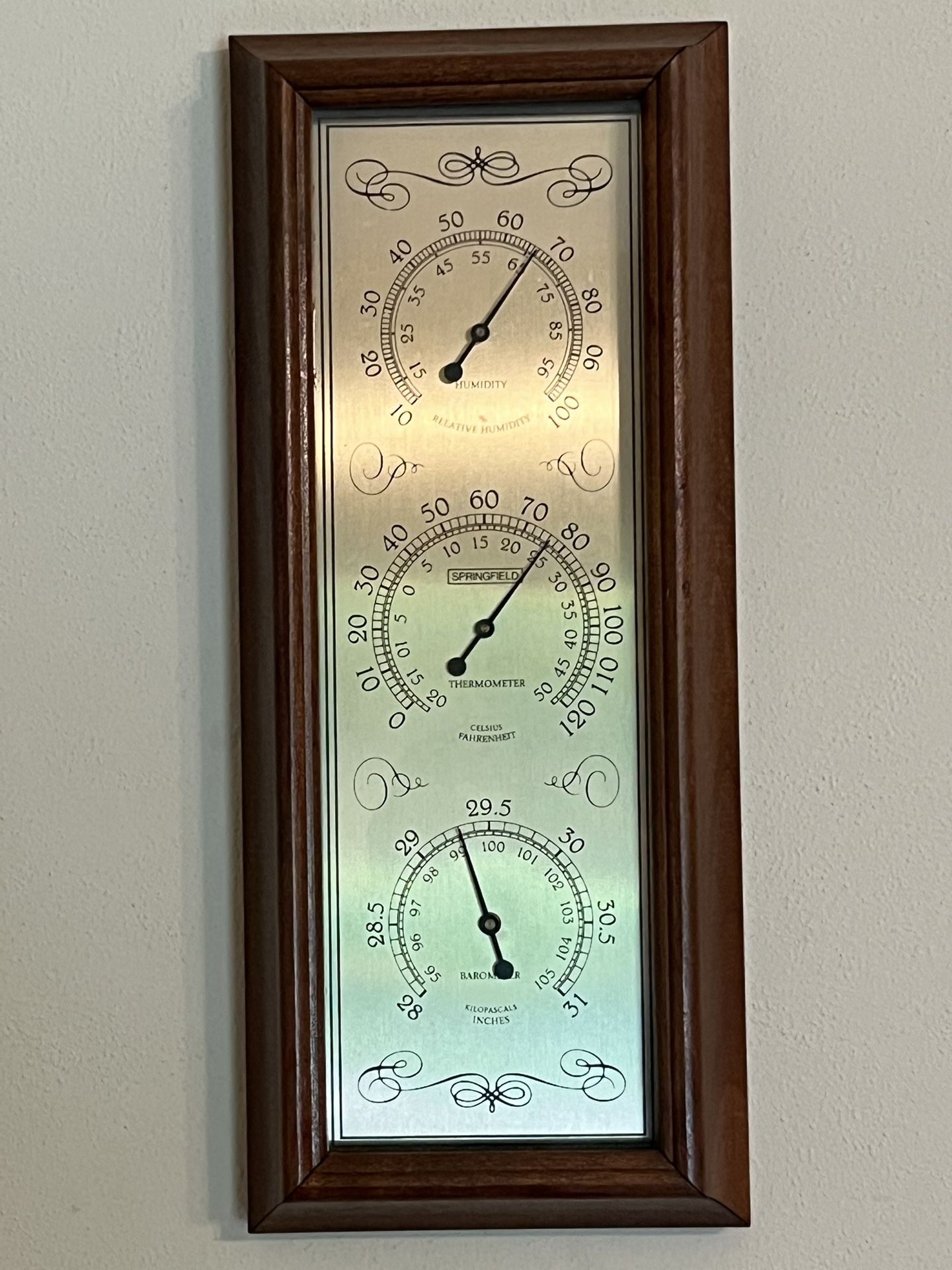Vintage Springfield Weather Station Barometer