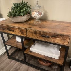 Wood & Iron Console Table 