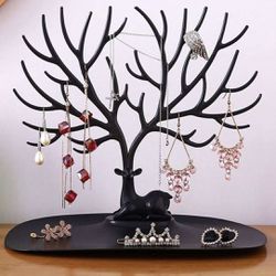 1pc Tree & Deer Shaped Jewelry Display Stand For Necklaces, Earrings, Bracelets, Pendants, And Other Accessories Organizing