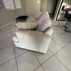 Like New Living Spaces Milani Cream Sofa – 5 Months Old