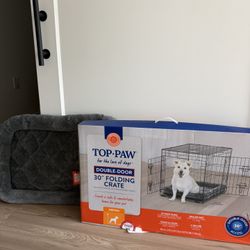 Top Paw Medium Dog Crate With Cozy Mat