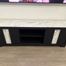 New Black 72" Storage Media Console With Shelves