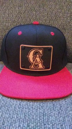 California Angels hat with Leather Badge Thumbnail