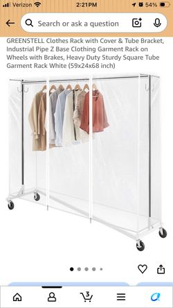 Clothes rack with wheels and cover