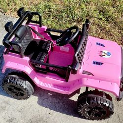 Kid Pink Jeep With Bluetooth & Charger