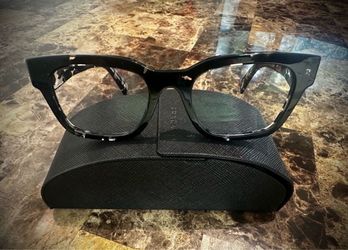 Authentic Prada PR A10V Eyeglasses Black Transparent Havana
