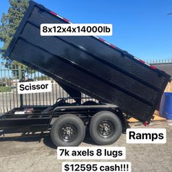 Dump Trailer 8x12x4 14000 Lb $12500 Lb
