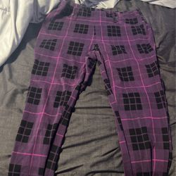 Purple And Black Pants 