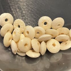Lot Of 22 Bone Disc Beads