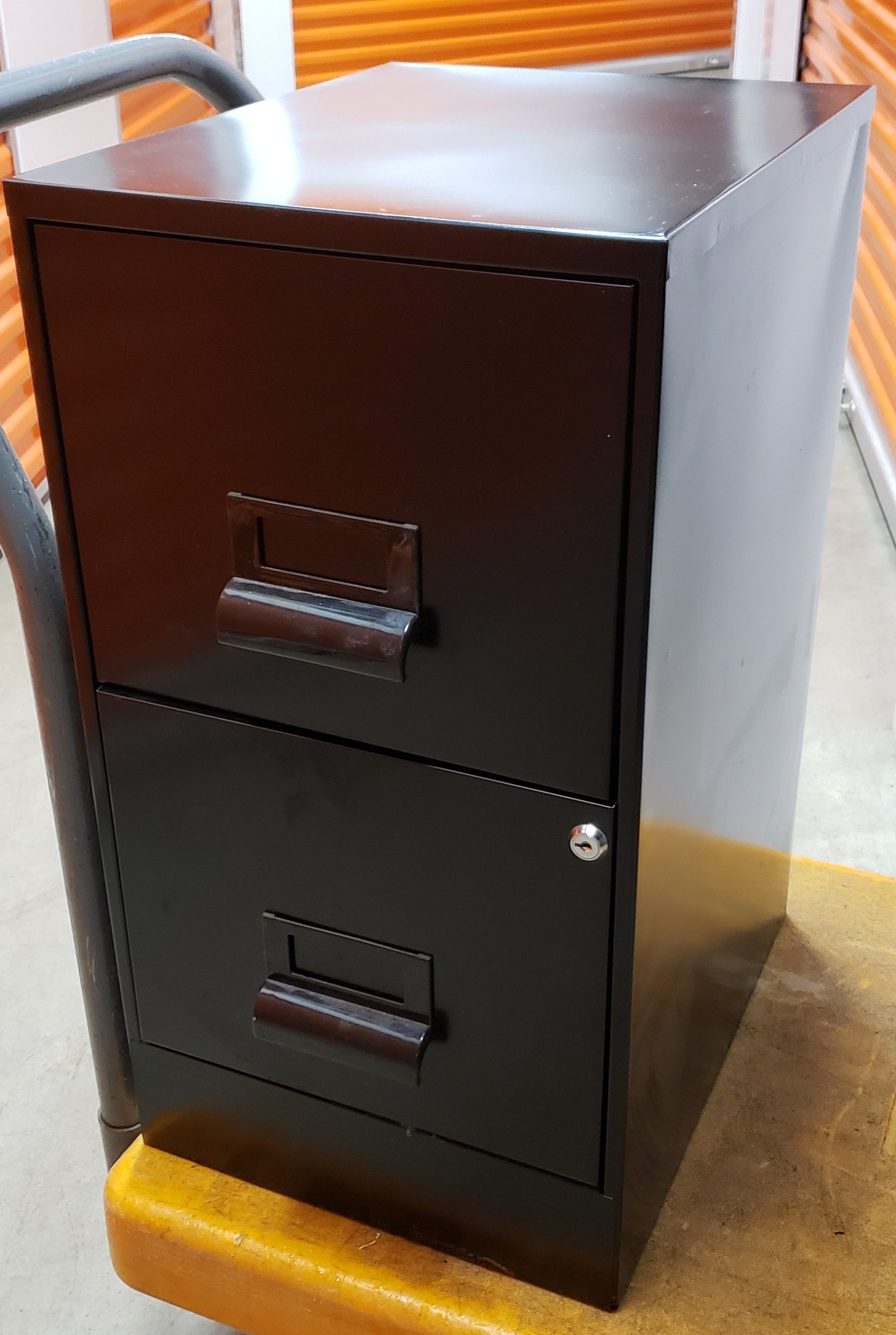 Two Drawer Black File Cabinet