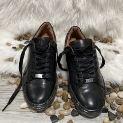 Frye Ivy Low Lace Women's Fashion Sneakers Athletic Shoes Black  Leather  7.5