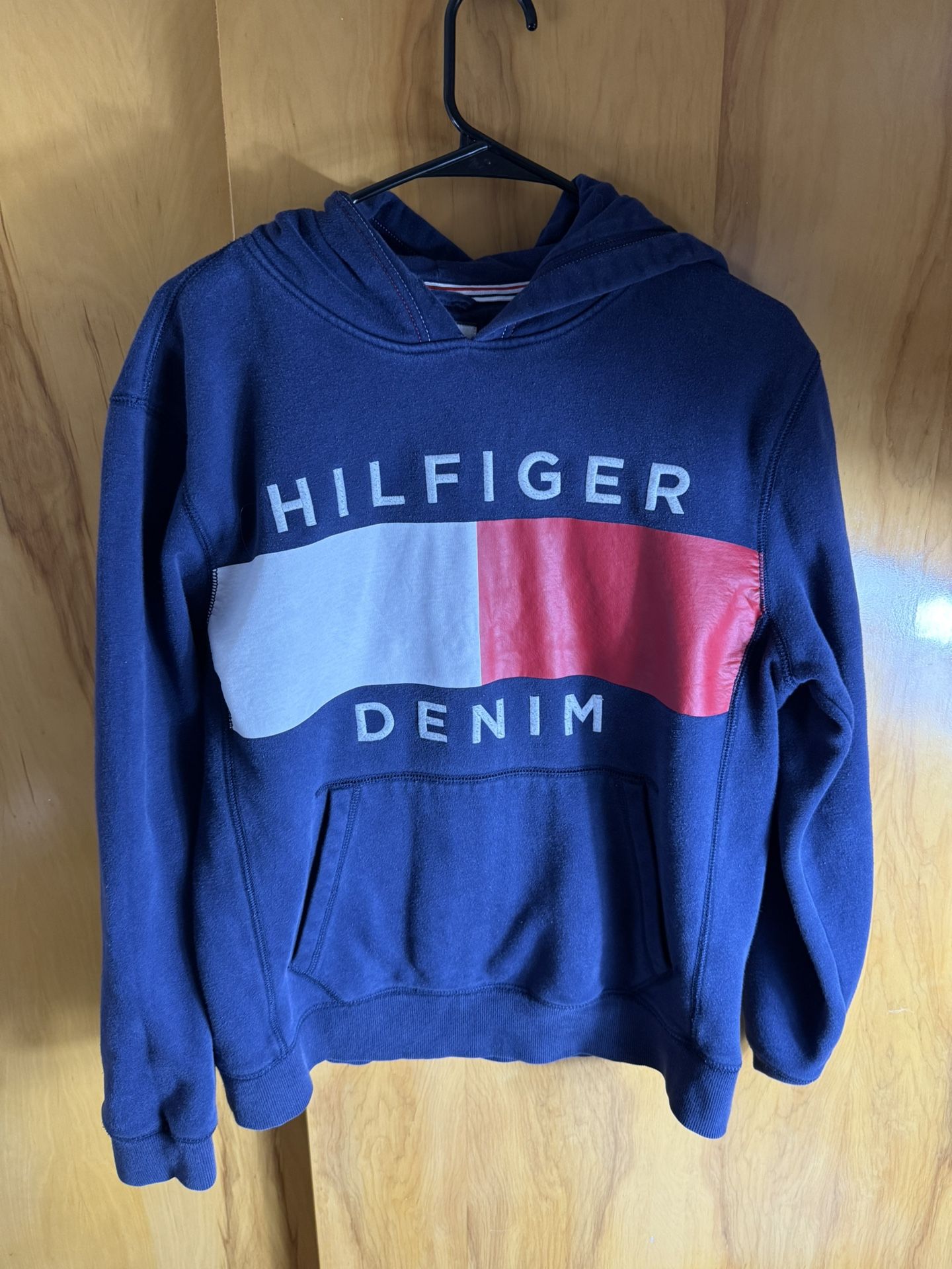 Original Tommy Hilfiger Denim navy blue Hoodie Sweatshirt Size Large