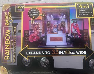 Rainbow high tour bus and stage