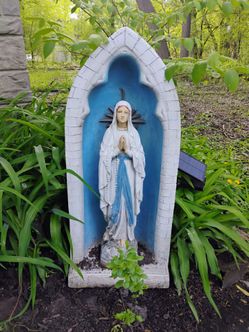 Virgin Mary and grotto statue
