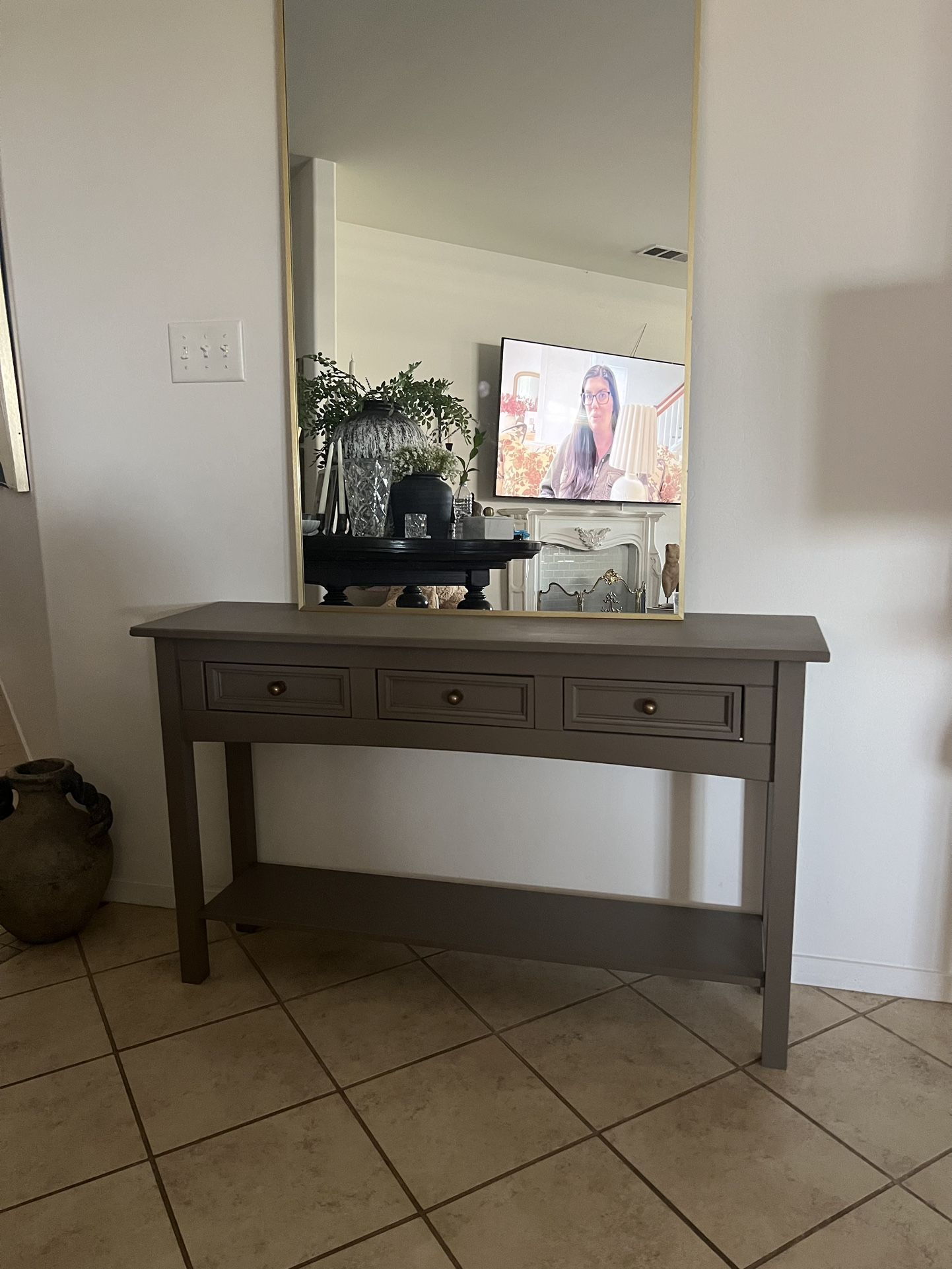 Solid Wood Console Table 3 Drawers (4ft L x 1ft 1/2” D x 29” H)
