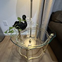 Gorgeous vintage gold glass table