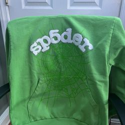 Sp5der Logo Hoodie Sweatshirt 'Green' | Men's Size XL