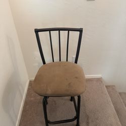 Black And Tan Leather Bar Stool 