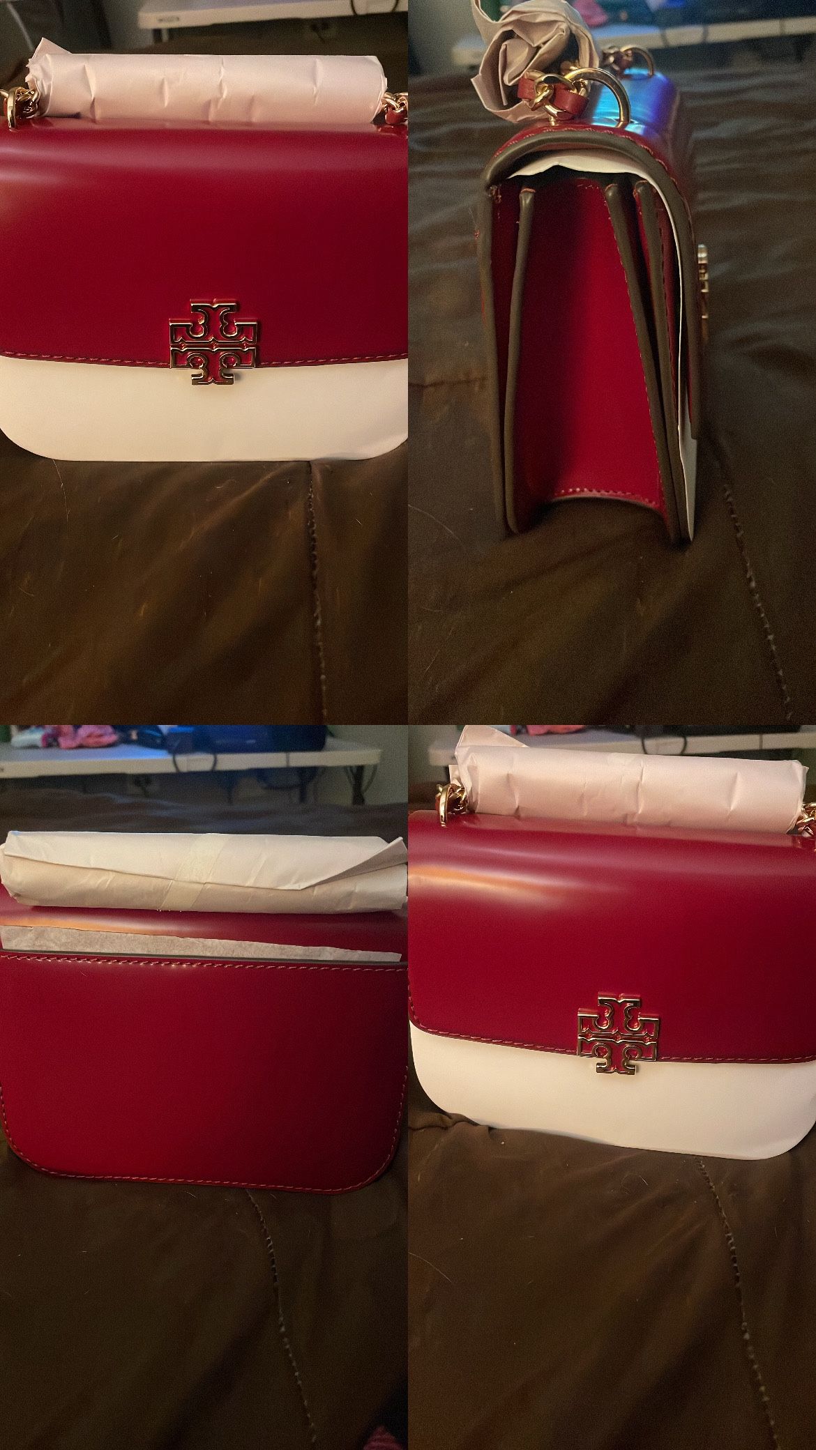 Tory Burch Britten Small Bartlett Red Shoulder Bag Leather Purse