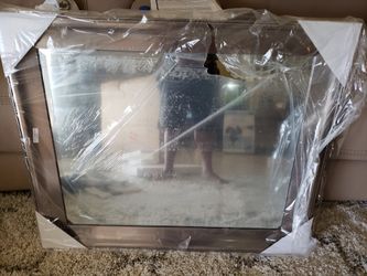 Brushed Nickel Mirror 28.5 x 34.5