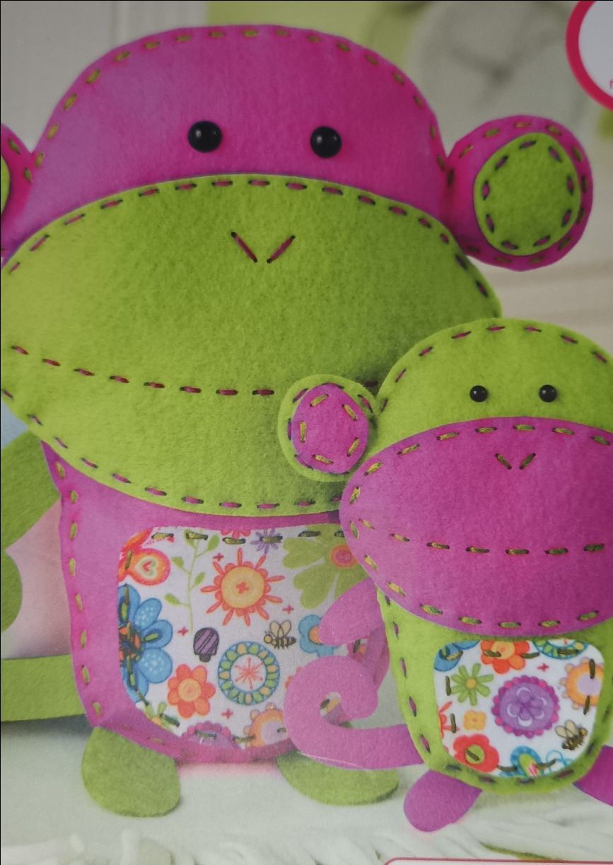 Kids Monkey sewing craft kit NIB and more