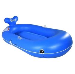 HIWENA Whale Shaped Inflatable Boat 73" Kids Adults Swimming Pool Lake Float